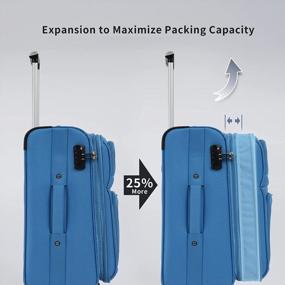 img 2 attached to Набор чемоданов Merax из 3 предметов с мягкими стенками и замком TSA, расширяемый чемодан Spinner Wheel