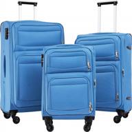 набор чемоданов merax из 3 предметов с мягкими стенками и замком tsa, расширяемый чемодан spinner wheel логотип