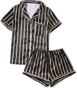 img 4 attached to LYANER Womens Striped Pajamas Sleepwear Women's Clothing - Lingerie, Sleep & Lounge