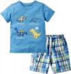 summer short sets for boys: toddler cotton t-shirt and pants 2-piece outfit by jobakids clothing logo