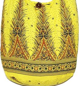 img 2 attached to Peacock Bohemian Crossbody Shoulder BlackYellow Women's Handbags & Wallets : Hobo Bags