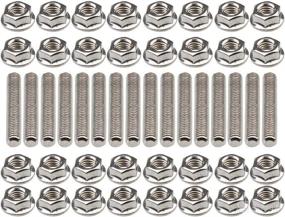 img 4 attached to 🛠️ Stainless Steel Exhaust Manifold Studs Nuts Set - 16 Pcs Kit for Ford 4.6 5.4 Liter V8, Fits 2 Manifolds, M8 Exhaust Studs