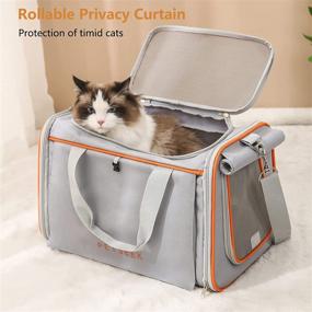 img 2 attached to 🐱 Petseek Large Cat Carrier – 21 lbs Load Capacity, 18" Airline Approved Pet Carrier – Soft Sided Foldable Cat Carrier for Travel – Comfortable Portable Vehicle Pet Bag for Cats, Dogs, and Puppies