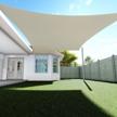 12' x 14' beige sun shade sail - tang sunshades depot | 180 gsm hdpe permeable canopy cover logo