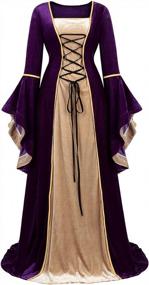 img 4 attached to Frawirshau Velvet Queen Dresses 👗 - Women's Renaissance Costume Medieval Dress