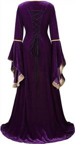 img 2 attached to Frawirshau Velvet Queen Dresses 👗 - Women's Renaissance Costume Medieval Dress