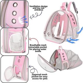 img 2 attached to Expandable Cat Backpack, Airline-Approved Pet Carrier Backpack with Transparent Capsule Design for Travel, Hiking, and Outdoor Use - Pink