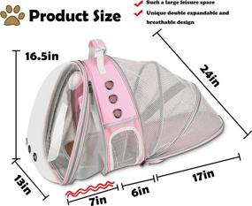 img 3 attached to Expandable Cat Backpack, Airline-Approved Pet Carrier Backpack with Transparent Capsule Design for Travel, Hiking, and Outdoor Use - Pink