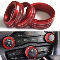 🔴 auprite climate control knob covers 2015-2022 for challenger, charger, 300/300s, ram - 3pcs/red logo