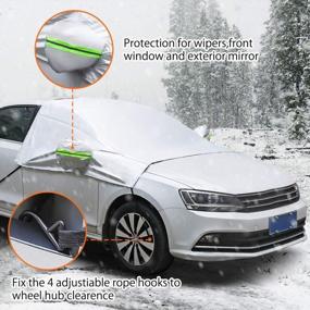 img 1 attached to 96"X77"X65": ELUTO Car Windshield Snow Cover - Waterproof Sun Shade For Front Windscreen Ice Protector, Fits Most Cars, SUVs & Trucks