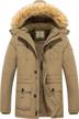 wenven men's winter parka coat: stay warm with removable faux fur hood logo