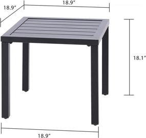 img 3 attached to PHI VILLA Black Metal Square Side/End Table For Indoor And Outdoor Use - Perfect For Patio, Coffee Bistro And Small Spaces