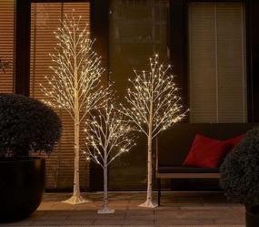 img 2 attached to 6FT White Birch Tree Christmas Lights For Indoor & Outdoor Decorations - Hairui Tree Lights With 128 LEDs And Plug-In Design For Wedding & Holiday Parties