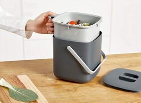 img 1 attached to Litem Food Waste Basket Bin – A Countertop Bucket With Extra Long Handles For Your Conveniences 0.68 Gallons (2.6L) (Dark Gray)