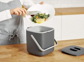 img 2 attached to Litem Food Waste Basket Bin – A Countertop Bucket With Extra Long Handles For Your Conveniences 0.68 Gallons (2.6L) (Dark Gray)