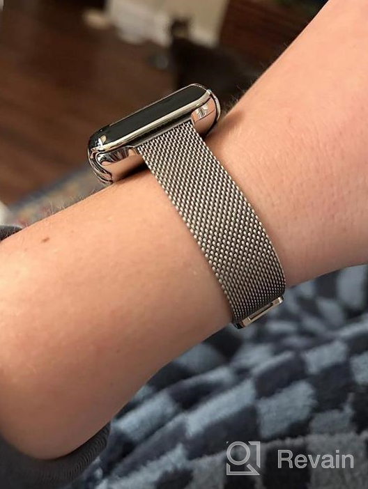 img 1 attached to CTYBB For Apple Watch Band Series Ultra SE 8 7 6 5 4 3 2 1 38Mm 40Mm 41Mm 42Mm 44Mm 45Mm 49Mm, Stainless Steel Slim & Thin Mesh Magnetic Clasp Strap Women And Girl Replacement Band For IWatch (A-Rose Gold, 42Mm/44Mm/45Mm/49Mm) review by Rosa Gomez