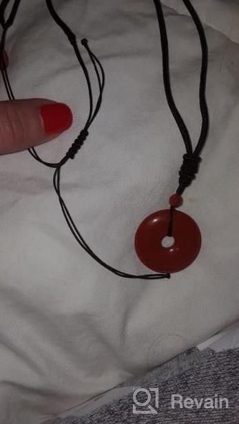 img 1 attached to Circular Elegance: AMORWING'S Semi Precious Stone Donut Pendant Necklace review by Jason Dinh