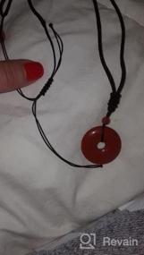 img 5 attached to Circular Elegance: AMORWING'S Semi Precious Stone Donut Pendant Necklace