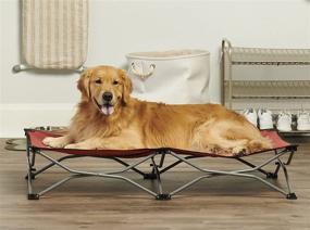 img 4 attached to 🐶 Carlson Elevated Dog Bed for Large Dogs - Indoor/Outdoor Dog Bed, Red Color