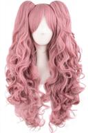 get your cosplay on with anime pink pigtail wig – synthetic, long, curly, perfect for halloween costume parties (color-1) logo