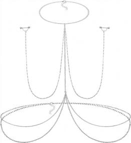 img 4 attached to Потрясающие и сексуальные кольца для сосков 14G с цепочкой для тела - JFORYOU Piercing Barbell For Women