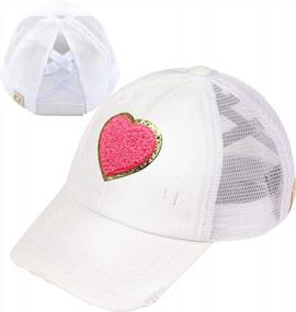 img 3 attached to Girl'S Criss Cross Messy Bun High Ponytail Baseball Cap By Funky Junque