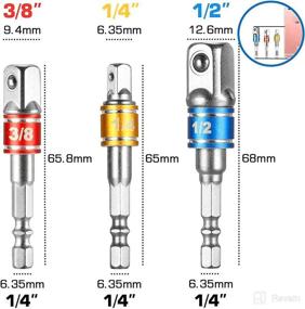 img 1 attached to 🔧 Optimized Product Name: Right Angle Impact Driver & Bit Set, Socket Attachment Drill Kit, Nut Driver Set with Universal Socket Wrench, Angle Drill Adapter, and 3Pcs Impact Grade Socket Wrench Extension Set (1/4, 3/8, 1/2")