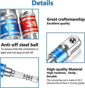 img 2 attached to 🔧 Optimized Product Name: Right Angle Impact Driver & Bit Set, Socket Attachment Drill Kit, Nut Driver Set with Universal Socket Wrench, Angle Drill Adapter, and 3Pcs Impact Grade Socket Wrench Extension Set (1/4, 3/8, 1/2")