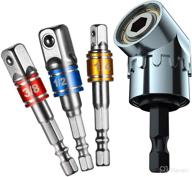 🔧 optimized product name: right angle impact driver & bit set, socket attachment drill kit, nut driver set with universal socket wrench, angle drill adapter, and 3pcs impact grade socket wrench extension set (1/4, 3/8, 1/2") логотип