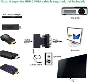 img 1 attached to CABLEDECONN Адаптер конвертера HDMI в VGA со звуком, выход 1080P для ноутбуков, Xbox, PS, Amazon Fire TV Stick, Raspberry Pi, Google Chromecast
