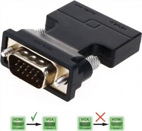 img 3 attached to CABLEDECONN HDMI To VGA Converter Adapter With Audio, 1080P Output For Notebook, Xbox, PS, Amazon Fire TV Stick, Raspberry Pi, Google Chromecast