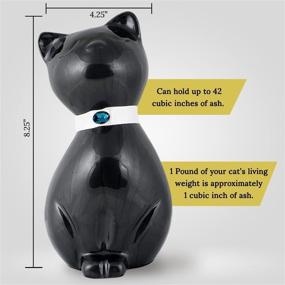 img 2 attached to 🐾 Palace Urns Cat Memorial Urn - Black, White, or Bronze - Cremation Keepsake for Pet's Ashes - Durable Metal Alloy, White Finish, 42 Cubic Inch Capacity - with Velvet Drawstring Bag - 8.25x4.25