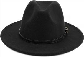 img 2 attached to Classic Fedora With Wide Brim, Unisex Style And Chic Belt Buckle By Melesh