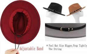 img 3 attached to Classic Fedora With Wide Brim, Unisex Style And Chic Belt Buckle By Melesh