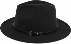 img 1 attached to Classic Fedora With Wide Brim, Unisex Style And Chic Belt Buckle By Melesh