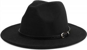 img 4 attached to Classic Fedora With Wide Brim, Unisex Style And Chic Belt Buckle By Melesh
