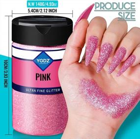 img 1 attached to Pink Glitter Powder For Tumblers Resin Crafts, Cosmetic Nail Face Body Painting Hair - YGDZ 140G 4.93OZ