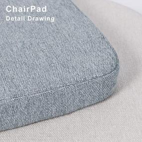 img 2 attached to Shinnwa Chair Cushion With Ties For Dining Chairs [17 X 16.5 Inches] Non Slip Kitchen Dining Chair Pad And Seat Cushion With Machine Washable Cover - Light Gray