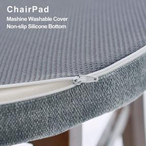 img 1 attached to Shinnwa Chair Cushion With Ties For Dining Chairs [17 X 16.5 Inches] Non Slip Kitchen Dining Chair Pad And Seat Cushion With Machine Washable Cover - Light Gray