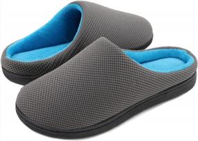 img 4 attached to Wishcotton Men'S Simcomfy Casual Slip On Slippers With Cozy Memory Foam, Summer Breathable Closed Toe Man House Shoes, Lightweight Non-Slip Indoor/Outdoor Sole