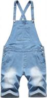 summer jumpsuit with pockets: longbida men's denim shorts bib overalls for casual walks logo
