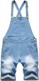 img 4 attached to Summer Jumpsuit With Pockets: LONGBIDA Men'S Denim Shorts Bib Overalls For Casual Walks