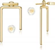 14k gold plated diamond cubic zirconia huggie hoop earrings - hypoallergenic loyata geometric jewelry gift for women logo