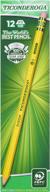 pre-sharpened ticonderoga #2 pencils with soft lead, yellow barrel, box of 12 logo