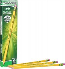 img 3 attached to Pre-Sharpened Ticonderoga #2 Pencils With Soft Lead, Yellow Barrel, Box Of 12