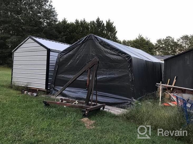 img 1 attached to 🏍️ Dark Gray ASTEROUTDOOR 6x6 ft Waterproof and UV Resistant Portable Garage Shelter with Rollup Zipper Door - Ideal for Storing Bicycles, Motorcycles, ATVs, Gardening Vehicles and Carports review by Marco Roberson