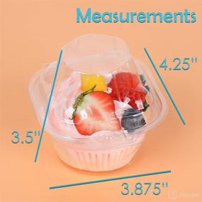 img 3 attached to Houseables Cupcake Containers with Liners, Clear - Pack of 50, 3.5” x 🧁 3.875” x 4.25” - Ideal for Transporting and Displaying Jumbo Cupcakes, Hinged Pastry Holder