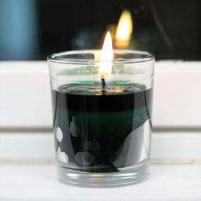 img 1 attached to 8 Dark Green Unscented Paraffin Votive Candles In Glass By CandleNScent