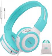 simolio kids headphones for young girls & boys - wired with mic, share port & adjustable headband - on-ear for school ipad tablet kindle airplane (sm-903m) логотип