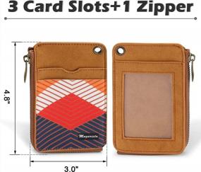 img 2 attached to MNGARISTA Тонкий минималистичный кошелек: эластичный держатель для карт с 3 прорезями для кредитных карт и боковым карманом на молнии для мужчин и женщин